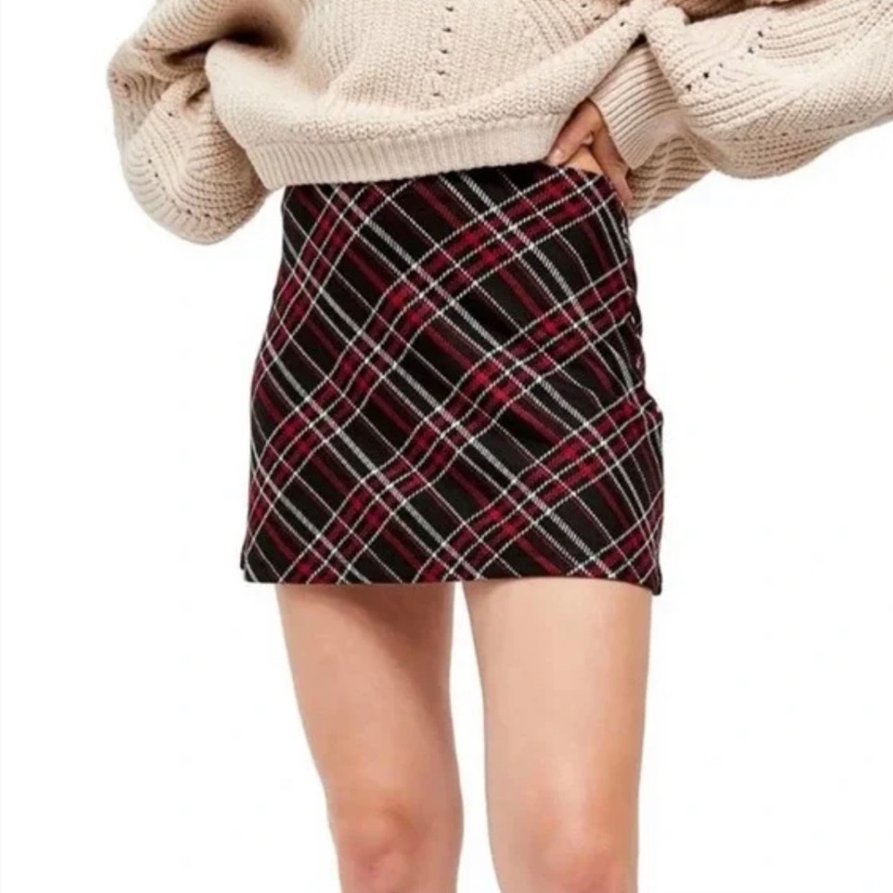 FREE PEOPLE Kensington Mini Skirt Plaid - Small